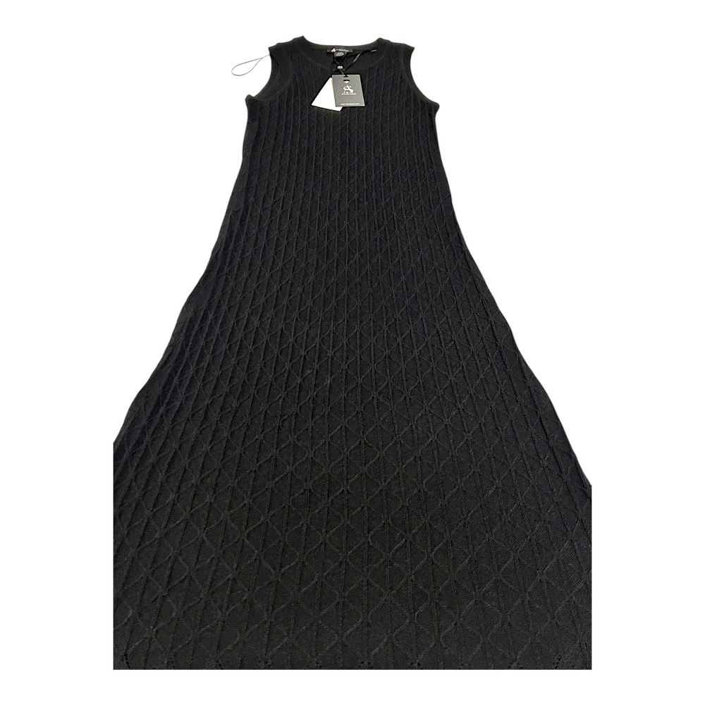 NWT Alison Sheri Black Knit Sleeveless Maxi Sweater Dress‎ Womens Medium